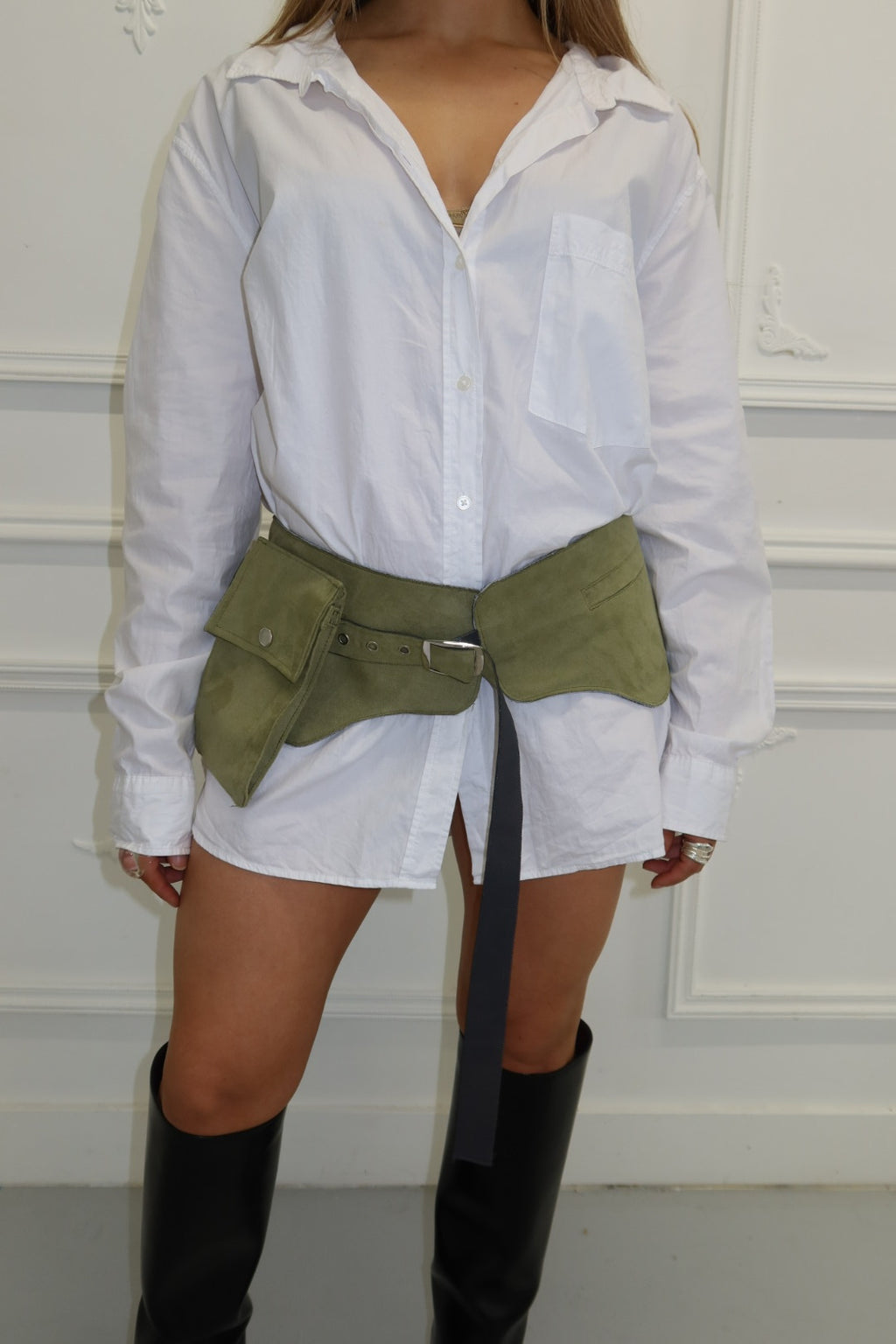 Moss Reversible Suede Belt Bag