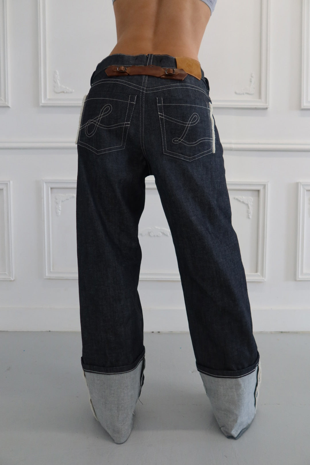 Cuffed Snap Jeans