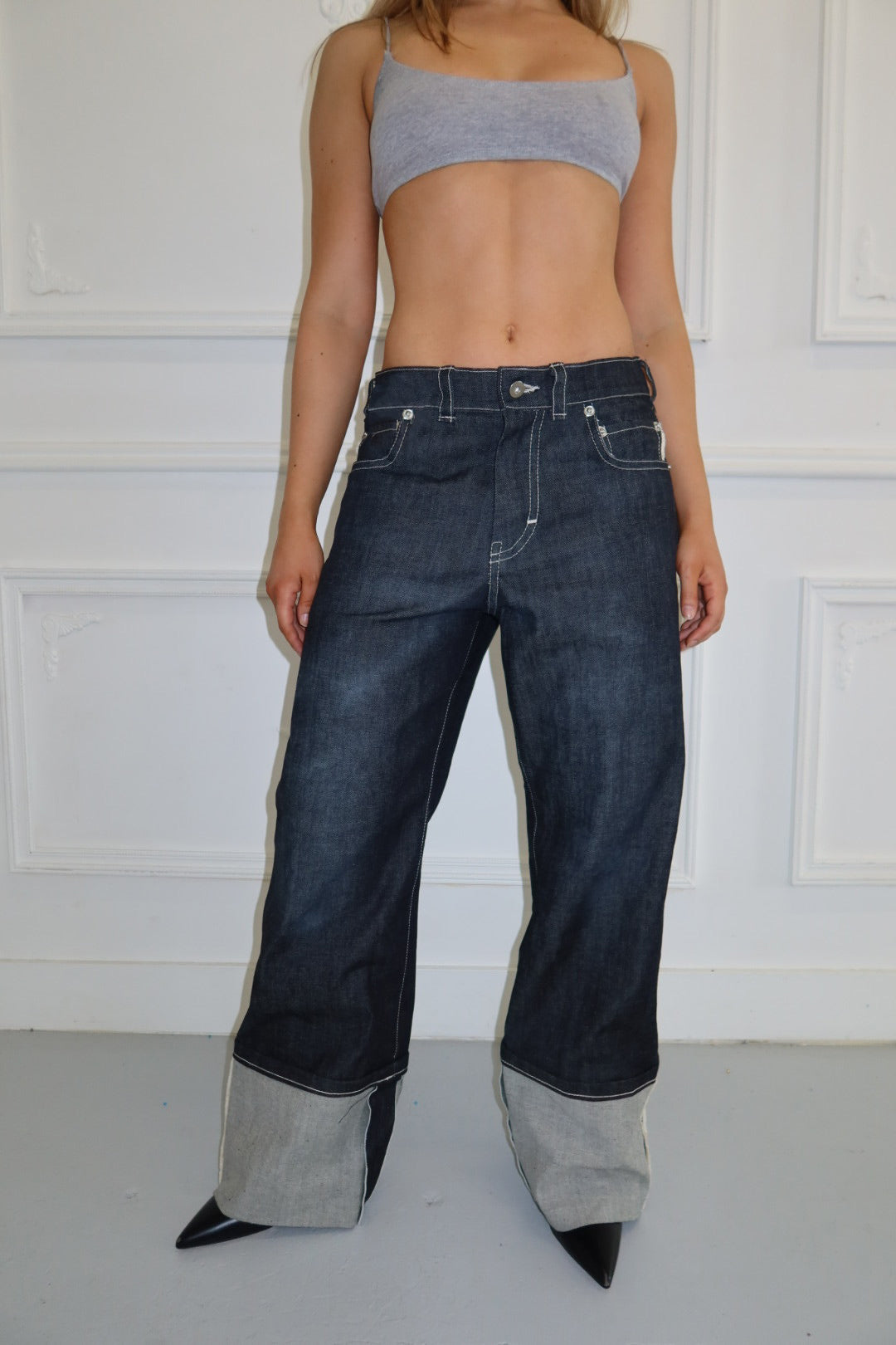Cuffed Snap Jeans
