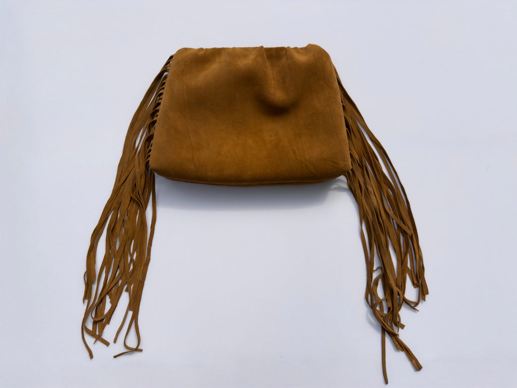 Fringe Clutch - Terra Suede
