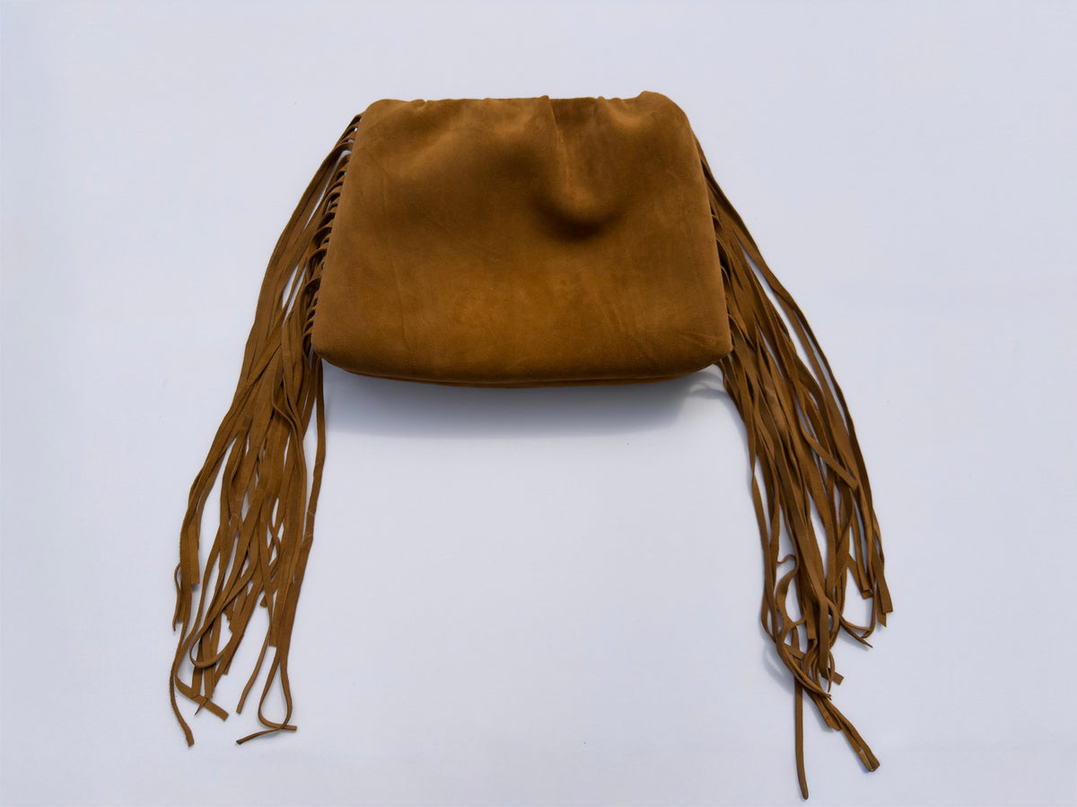 Fringe Clutch - Terra Suede
