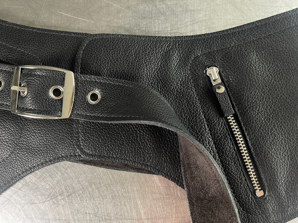 Graphite Reversible Suede Belt Bag