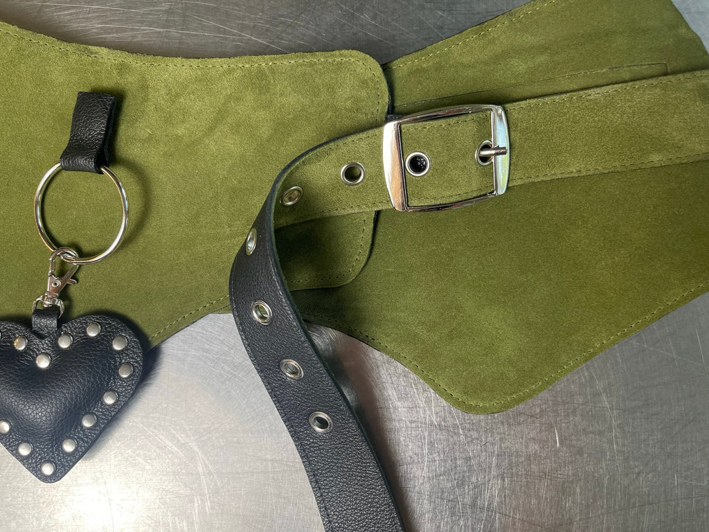 Moss Reversible Suede Belt Bag