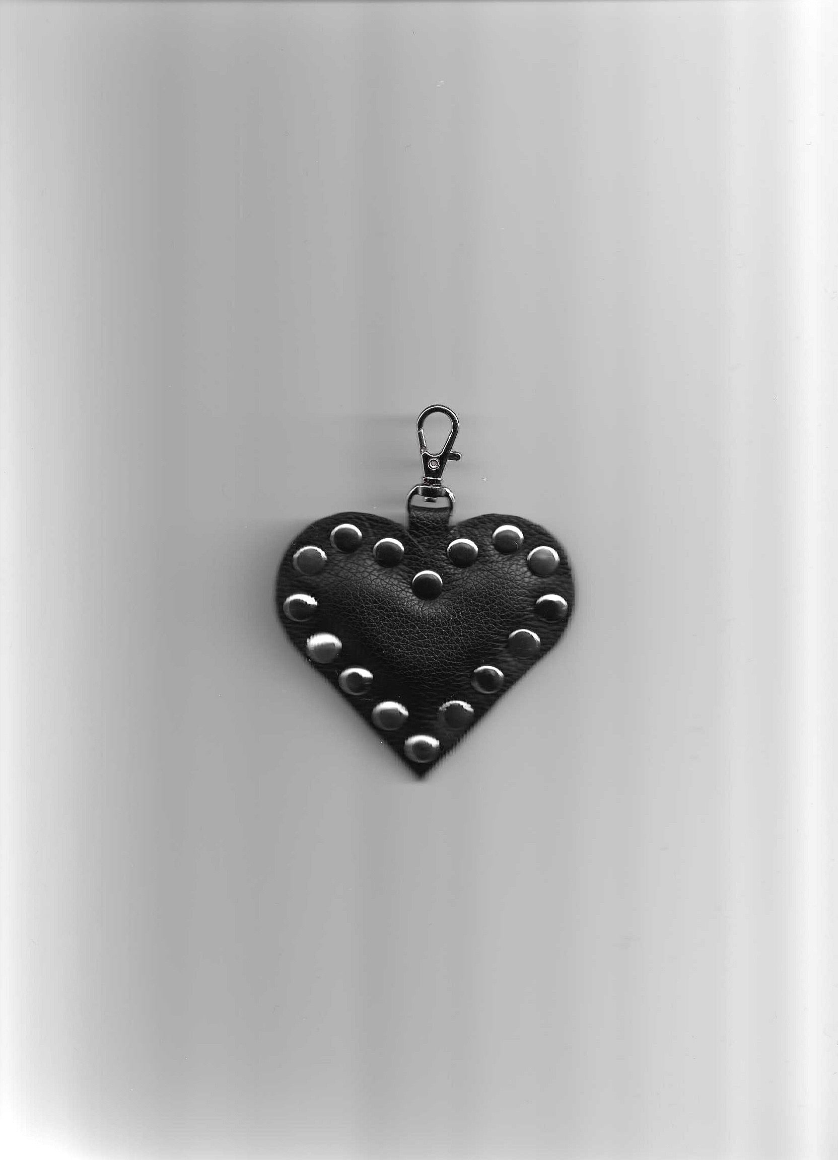 Studded Leather Heart Charm